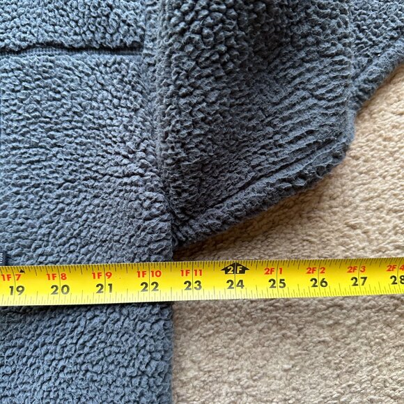 Hollister Sweater Mens Medium Full Zip Mock Neck High Pile Fleece Grey - Picture 8 of 12